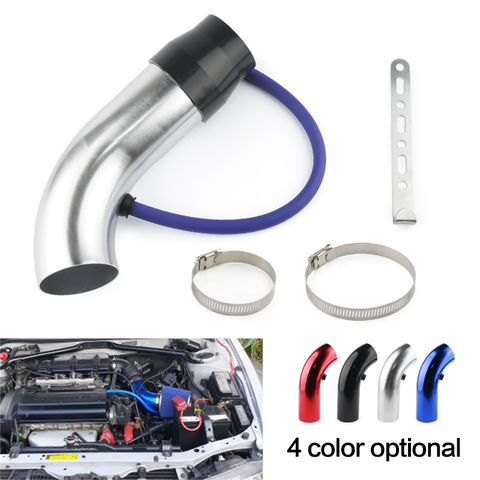 Universal Alumimum 3'' 75mm Car Cold Air Intake System Turbo Induction Pipe Tube silver Black Red Color ► Photo 1/6