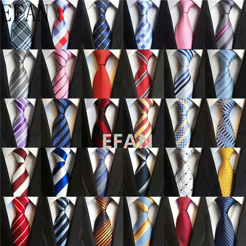 New Classic 100% Silk Men's Ties Neck Ties 8cm Plaid Striped Ties for Men Formal Business Luxury Wedding Party Neckties Gravatas ► Photo 1/6