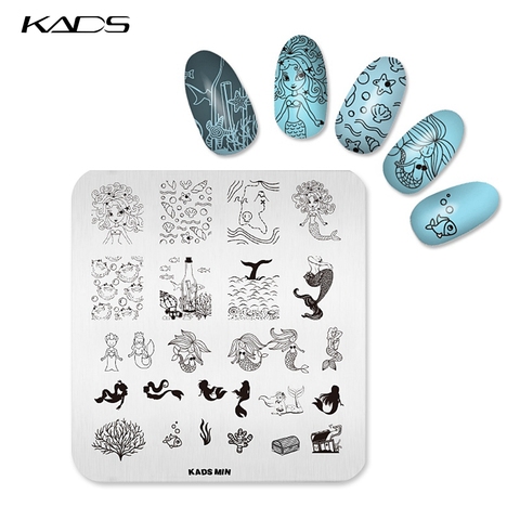 price history review on kads min mermaid design plate nail art stamp stamping plates nail print template for women polish stencils beauty template aliexpress seller kads official store alitools io