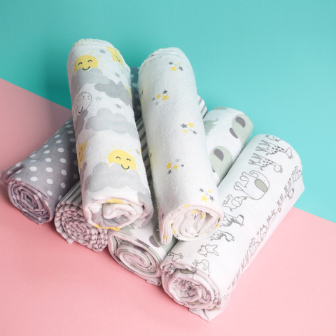 4Pcs/Lot Muslin 100% Cotton Flannel Baby Swaddles Soft Newborns Blankets Baby Blankets Newborn Muslin Diapers Baby Swaddle Wrap ► Photo 1/6