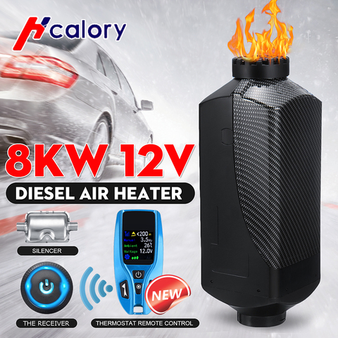 8KW 12V Car Heater diesels Air Parking Heater + New Remote Control Warmer Heater For Bus RV Boat SUV Car Van with free Silencer ► Photo 1/6