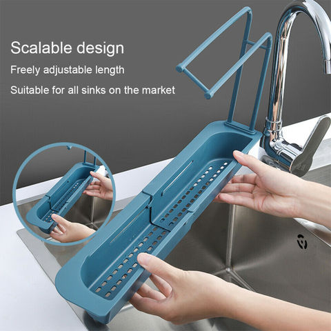 Telescopic Sink Rack Holder Expandable Storage Drain Basket Adjustable Organizer Storage Basket for Home Kitchen Accessorie ► Photo 1/6