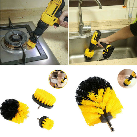 3PCS Round Electric Bristle Drill Brush Tub Rotary Cleaning Tool Set Attachment ► Photo 1/6