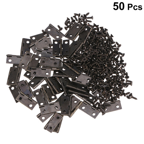 250pcs/Set Heavy Duty Hinges Automatic Self Closing Spring Hinges Metal Hinge For Jewelry Box (50pcs Hinges And 200pcs Screws ► Photo 1/6