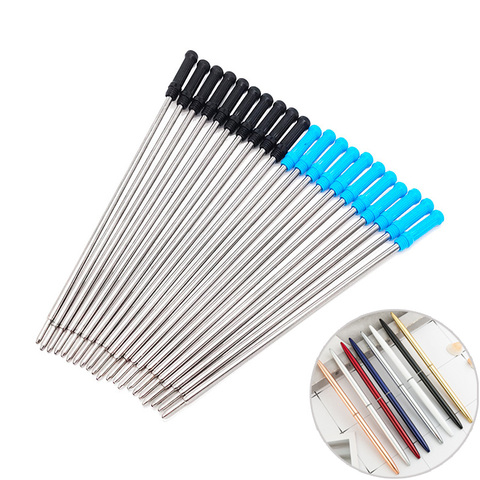 20pcs 11.6cm Metal Pen Refills Rod Replaceable 1.0mm Ballpoint Pen Refill Blue Black Ink Office School Pen Kawaii Stationery ► Photo 1/6