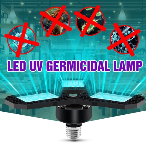 Led UV Sterilizer Lamp E27 UVC Ozone 40W 60W 80W Lamp 220V Led Ultravioleta Light 110V Germicidal Bulb 2835 Desinfectante Light ► Photo 1/6