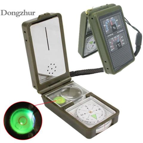 LED Military Camping Survival Compass 10 in 1 Multifunction Outdoor black Whistle Compass Thermometer High Quality ► Photo 1/6