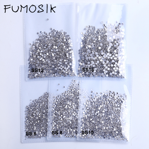 rhinestone for nail art crystal AB clear SS3-SS40(1.3mm-8.4mm) Non Hotfix flatback Rhinestones for Nails 3D nail art gems ► Photo 1/6