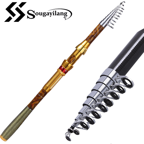 Sougayilang Carbon Fiber Material 1.8-3.6M Telescopic Fishing Rod Carp Fishing Spinning Rod Freshwater Fishing Pole Tackle ► Photo 1/6