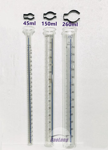 1pc diesel glass measuring cylinder, 45ml 150ml 260ml oil measuring cup for common rail test bench injection pump test bench ► Photo 1/6