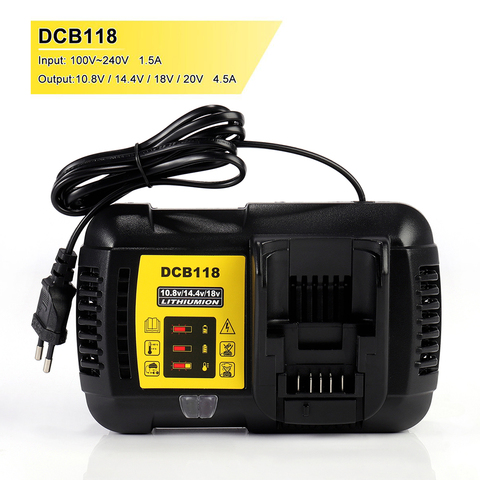 Newest 4.5A DCB118 DCB101 Fast battery charger for Dewalt Battery 12V 14.4V 20V Li-ion high quality &DCB112 ► Photo 1/6