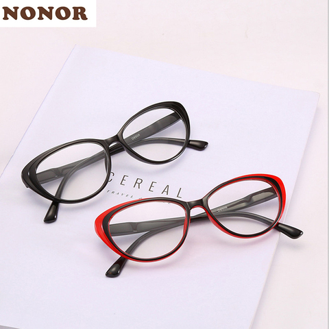 NONOR Women Reading Glasses Cat Eye Presbyopia Eyeglasses Fashion Style Reading Eyewear Magnifying Glasses Female Reade 1.5 2.0 ► Photo 1/6