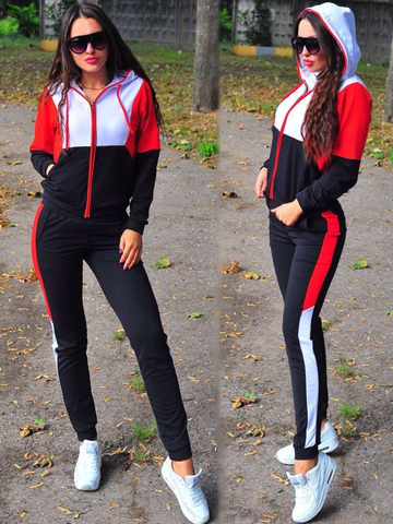 2022 Women Two Piece Outfits Casual Tracksuits Sweatsuits Sporty 2 Piece Set Hoodies and Sweatpants Fall Winter Clothes ► Photo 1/6