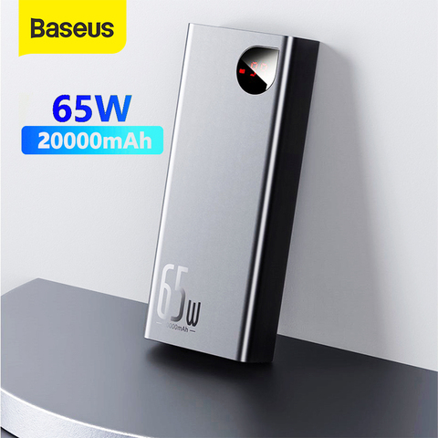 Baseus 20000mah Power Bank  65W PD QC 3.0 Quick Charging Powerbank Portable External Charger For Smartphone Laptop Tablet ► Photo 1/6