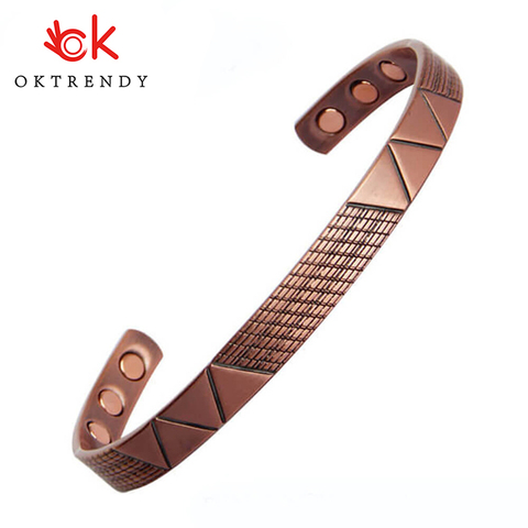 Women Magnetic Copper Bracelet Fashion Rose Gold Color Magnet Copper Bangle Bracelet Healing Jewelry for Woman Men Accessories ► Photo 1/6