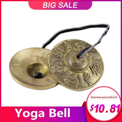 1 Pair Yoga Cymbals Brass Cymbal Bell Chimes Tibetan Buddhist Style Tingsha Meditation Yoga Accessory Instrument Cymbals ► Photo 1/6