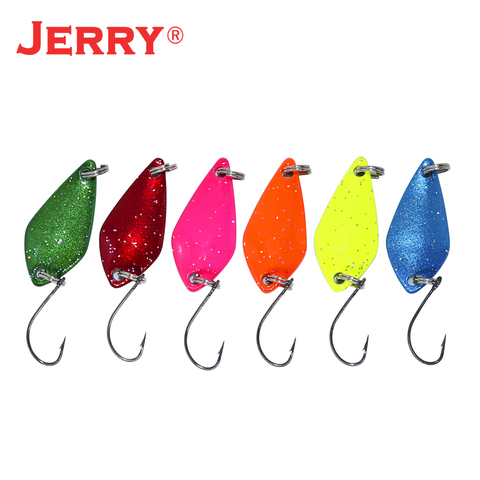 Jerry Aquarius 6pcs 2.5g 3.5g 5g wholesale pesca UV color micro area trout fishing spoon kit lures baubles ► Photo 1/3