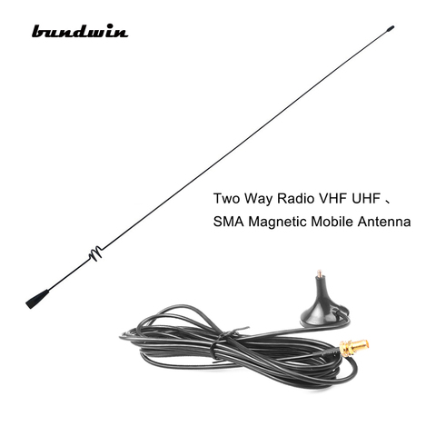 bundwin Two Way Radio VHF UHF SMA Magnetic Mobile Antenna UT-108UV for Nagoya BAOFENG CB Radio UV-5R UV-B5 UV-B6 GT-3 ► Photo 1/6