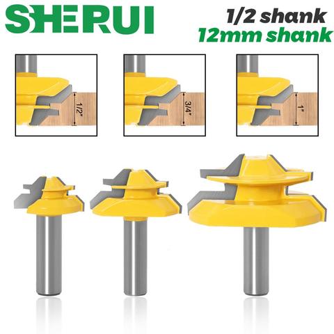 3PCS  Set of 3 Lock Miter 45 Degree Glue Joint Router Bits .Glue Joint Set Woodworking cutter Tenon Cutter for Woodworking Tools ► Photo 1/6