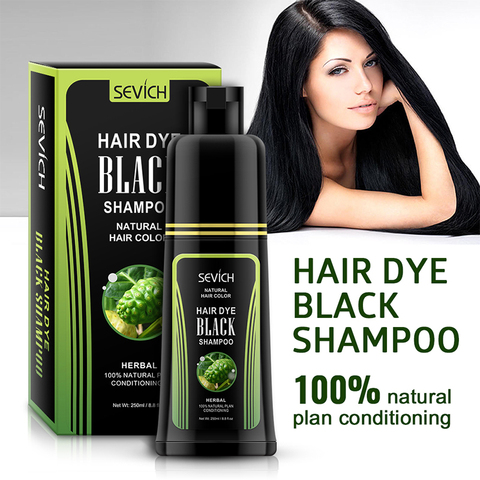 Sevich Hair dye Black Shampoo 250ml Fast Dye Hair Shampoo Natural Anti Hair Loss Moisturizing Refreshing Black Hair Care ► Photo 1/6