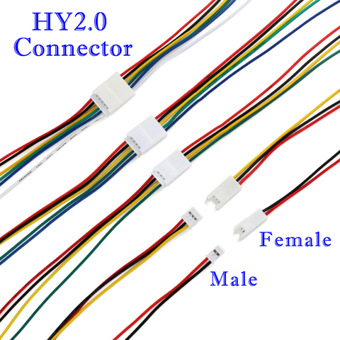 5pcs Length 200mm HY2.0 2.0mm 2/3/4/5/6Pin Pitch Male Female Plug Socket With Wires Cables 26AWG ► Photo 1/6