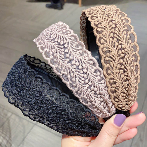 Haimeikang Lace Hair Hoop Women Korean  Hair Pressure Bezel Headband Fashion Spring Summer New Headwear Hair Accessories ► Photo 1/6