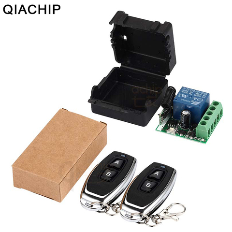 QIACHIP 433Mhz Universal Wireless Remote Control Switch DC 12V 1CH relay Receiver Module RF Transmitter 433 Mhz Remote Controls ► Photo 1/5