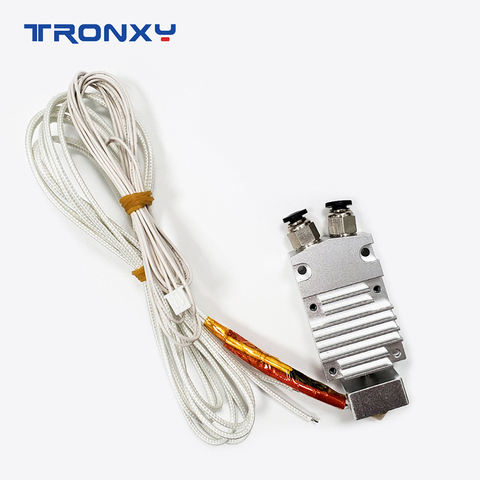 Tronxy 3D Printer Parts 2 in 1 out J-head 2 Extruders 1 Nozzle Hotend Kit Aluminum Heat Block 0.4mm Nozzle for 2E Printer ► Photo 1/6