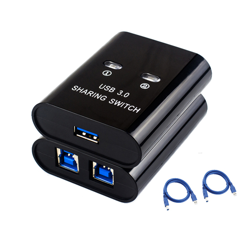 2 Port USB3.0 switch printer splitter 2 in 1 out switch 2 computers share a usb3.0 device With Cable ► Photo 1/6