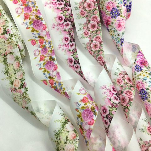 5Y 38mm Flowers Satin Ribbon High Quality for Handmade Craft Gift Floral Packing Easter Party Marriage Hairbows Deco ► Photo 1/6