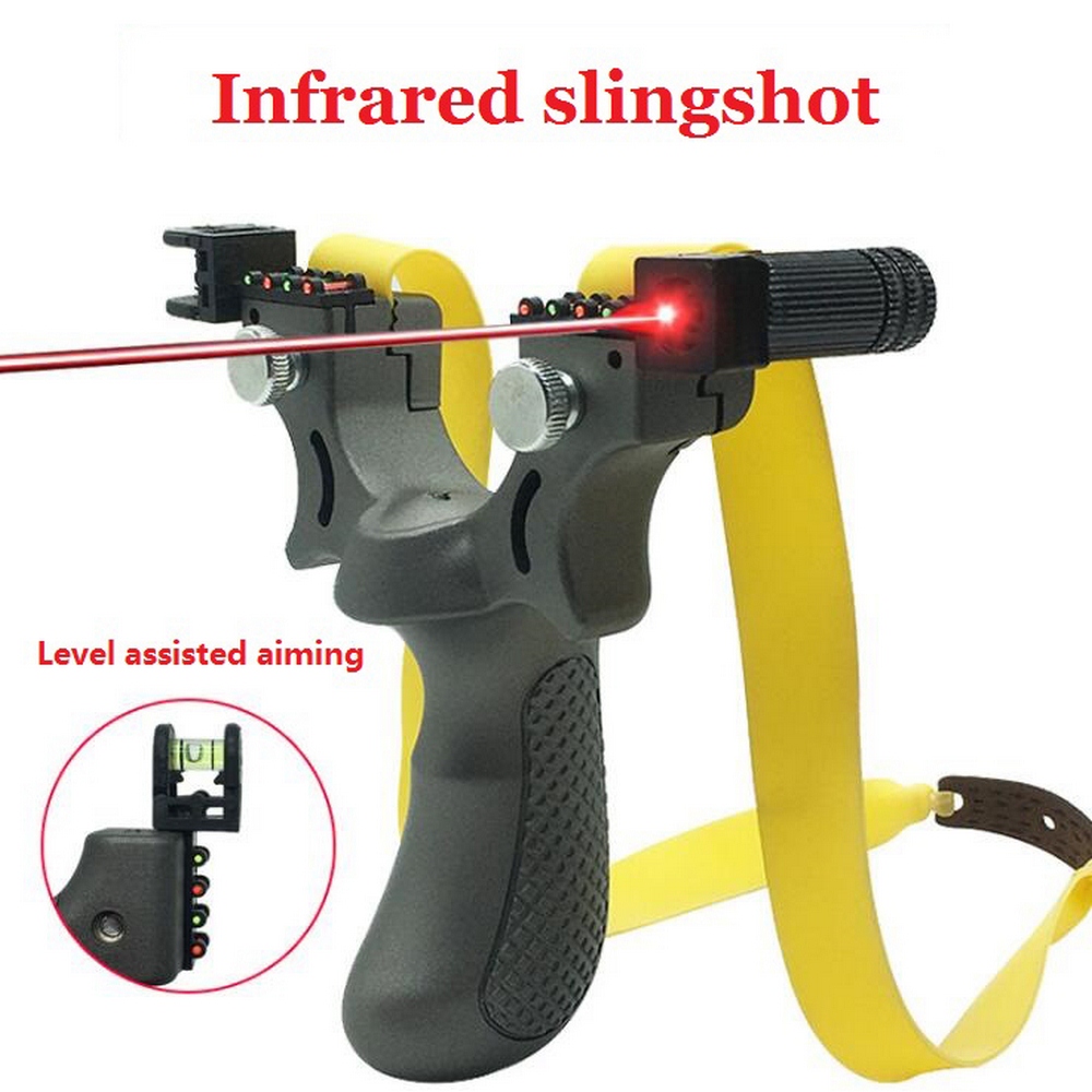 Laser Shoot Double Aiming Catapult Outdoor High Power Outdoor Hunting Games 
