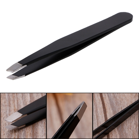 Professional Eyebrow Tweezer Slant Tip Hair Removal Stainless Steel Makeup Tools ► Photo 1/6