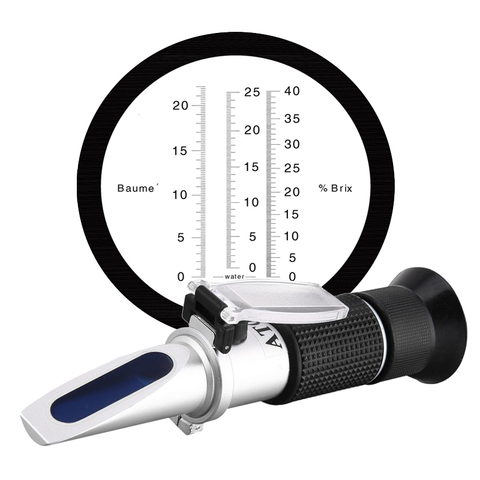 3 In 1 Grape & Alcohol Refractometer RHW-25VATC 0-25%Vol 0-40%Brix 0-22Baume Wine Refractometer Alcohol Meter for moonshine ► Photo 1/1