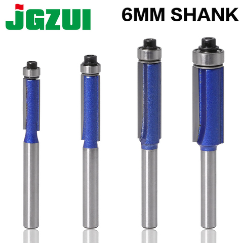 1pc 6mm Shank Trim Router Bit with Bearing for Wood Template Pattern Bit Tungsten Carbide Milling Cutter for Wood ► Photo 1/6