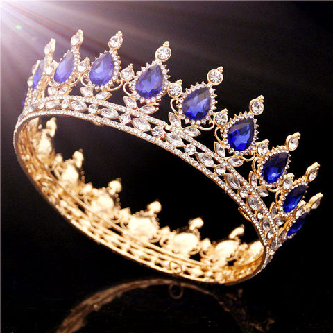 Crystal Vintage Royal Queen King Tiaras and Crowns Men/Women Pageant Prom Diadem Hair Ornaments Wedding Hair Jewelry Accessories ► Photo 1/1