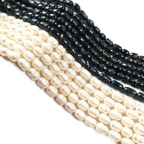 Natural Freshwater Pearl Beading Rice shape Isolation Punch Loose Beads For jewelry making DIY Necklace Bracelet Accessories ► Photo 1/5