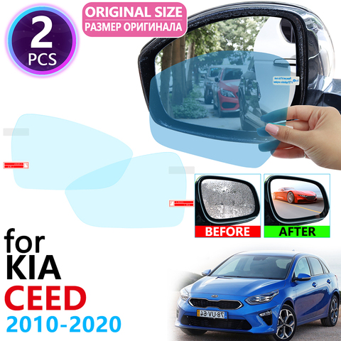 for KIA CEED ED JD CD Cee'd SW GT 2010~2022 Full Cover Rearview Mirror Rainproof Anti Fog Film Accessories 2013 2015 2017 2022 ► Photo 1/6