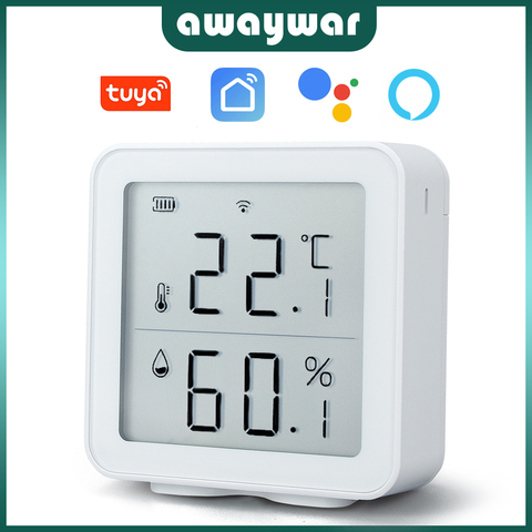 Tuya WiFi Temperature Sensor Humidity Detector Indoor Smart Hygrometer  Thermometer With LCD Display Support Alexa Google Home