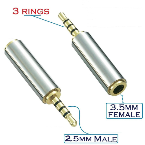 Jack 3.5 mm to 2.5 mm Audio Adapter 2.5mm Male to 3.5mm Female Plug Connector for Aux Speaker Cable Stereo Headphone Headset Mic ► Photo 1/6