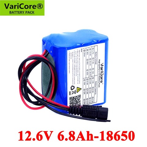 VariCore 12V 6800mAh 18650 Lithium Battery pack 12.6V Rechargeable batteries With PCB Protective plate CCTV Cam Monitor UES ► Photo 1/5