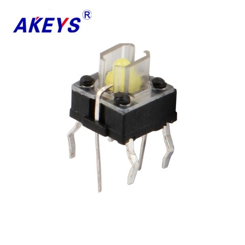 10PCS TS-H001 6*6 Illuminated tact switch 4 pin DIP type vertical with column push button switch TS-LS-001 ► Photo 1/3