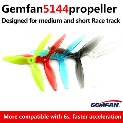 8 pcs/4 pairs GEMFAN Flash 5144 3 Blade propeller high-speed violence for 4s 6s FPV racing Drone Quadcopter ► Photo 1/6