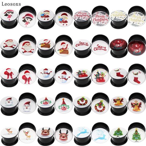 Leosoxs 2pc 4-25mm Ear Tunnels Plugs Acrylic Piercing Jewelry Ear Gauges Ear Stretcher Expander Plugs and Tunnels New Year Gifts ► Photo 1/1