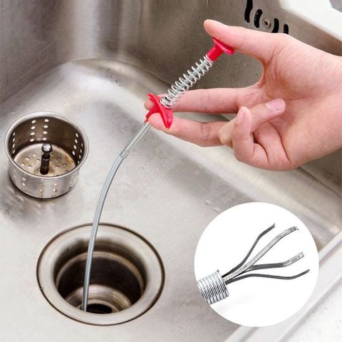 60cm Spring Pipe Dredging Tools, Drain Snake,Sewer Dredge Pipeline Hook Clog Remover Cleaning Tools Household for Kitchen Sink ► Photo 1/6