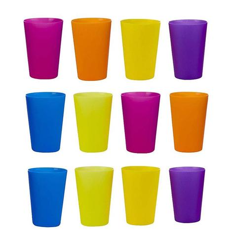 12pcs Plastic Rainbow Cup Picnic Travel Portable Color Barbecue Camping Festival Birthday Cups Tea Coffee Cup Set (Mixed Color) ► Photo 1/6