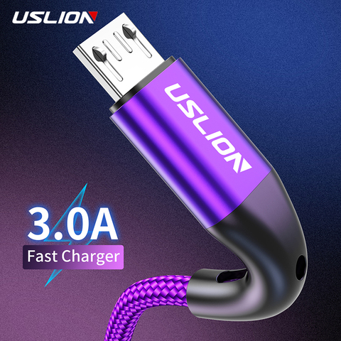 USLION 3m 3A Micro USB Cable For Xiaomi Redmi HTC USB Fast Charge Phone Charging Wire Cable For Samsung Android Phone Charger ► Photo 1/6