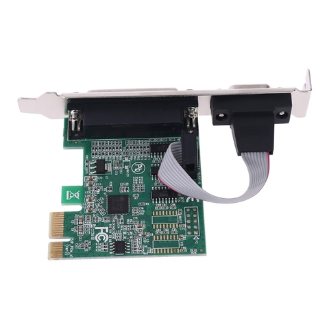 AX99100 1P1S RS232 Serial Parallel Port DB25 25Pin PCIE Riser Card PCI-E Express Converter ► Photo 1/6