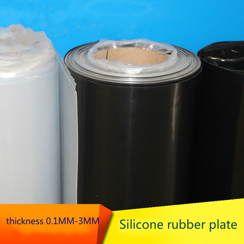 Silicone rubber sheet 0.1 0.2 0.3 0.4 0.5 0.6 0.8 1.0 1.2 1.5 2 3mm thickness 500*500mm width board Insulation thermotolerace ► Photo 1/4