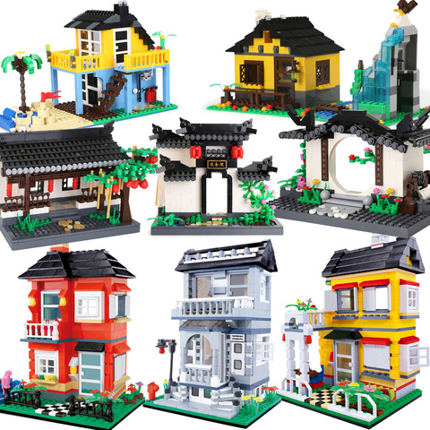 City house architecture Super Villa Cottage Creator sets model building blocks bricks Friends Kid Toy Children ideas Chinoiserie ► Photo 1/6