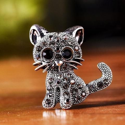 Blucome Cute Little Cat Brooches Pin Up Jewelry For Women Suit Hats Clips ► Photo 1/6